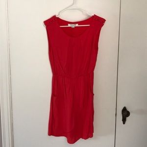 CORAL FOREVER 21 FAUX WRAP DRESS